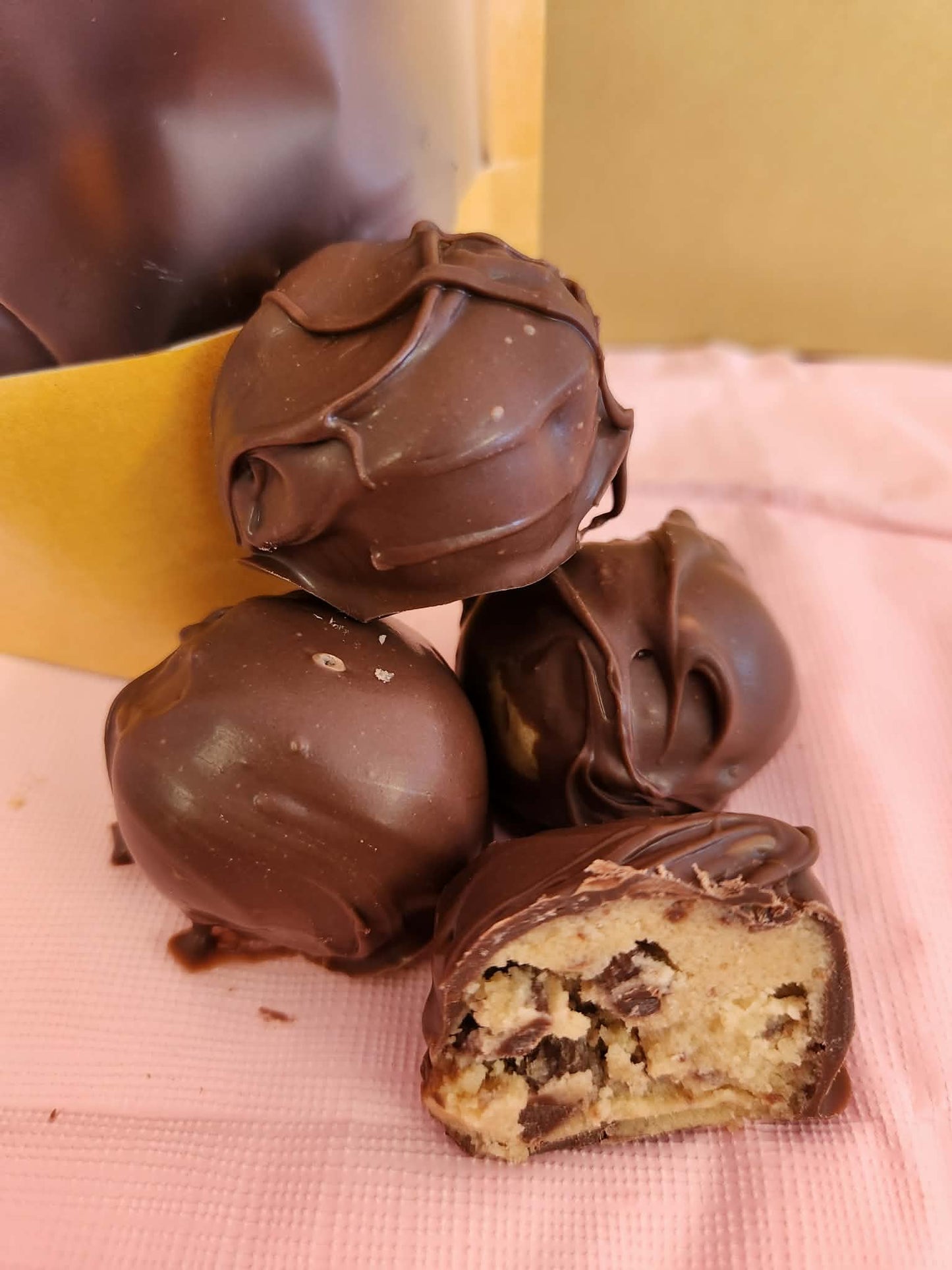 Chocolate Coated Edible Cookie Dough Balls Pk